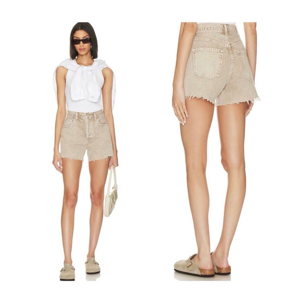 Citizens of Humanity 100% Cotton Marlow High Rise Denim Shorts Frosted Tan 28 - Picture 2 of 9